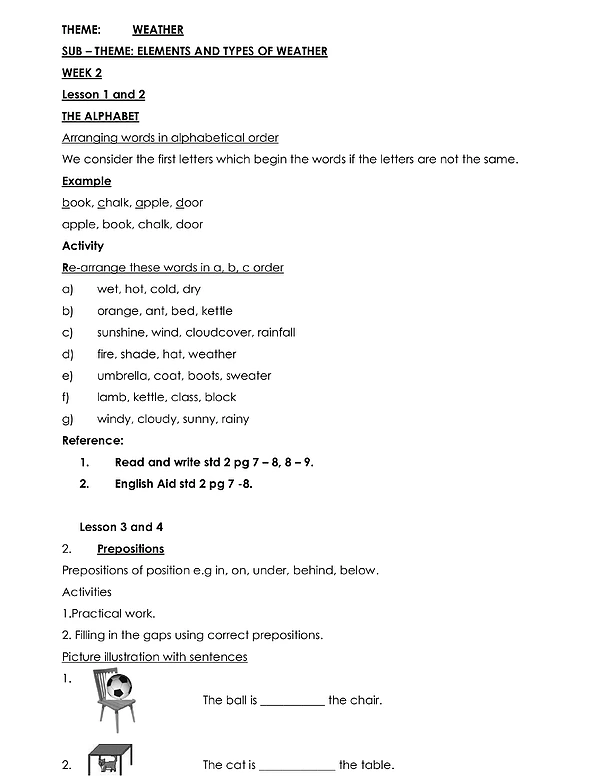 P1 English Term 2 Lesson Notes Without Conjunctions