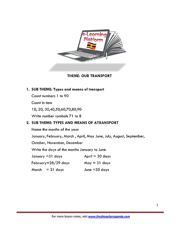 p.1 maths term 3 notes