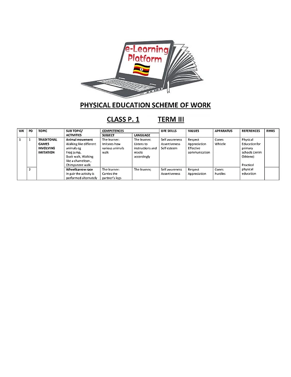P.1 P.e Scheme Term 3