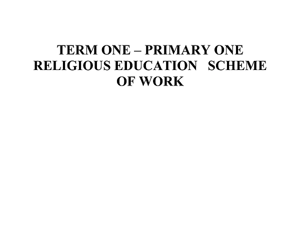 P.i R.e Scheme of Work Term I