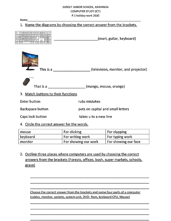 ict holiday all classes