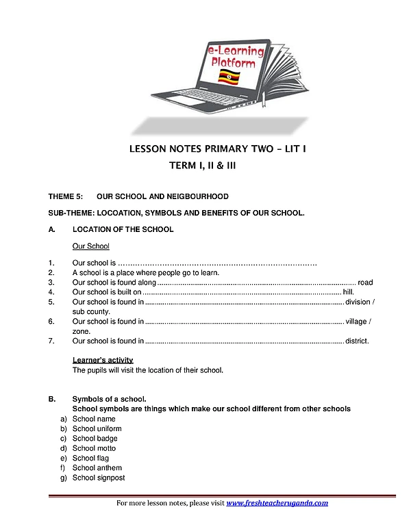 P.2 Lit I Lesson Notes All Terms