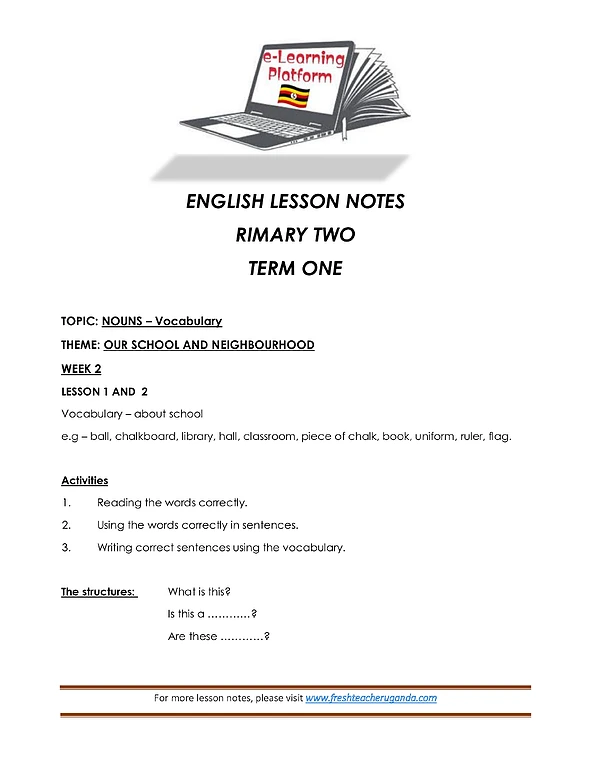 P.2 English Term One