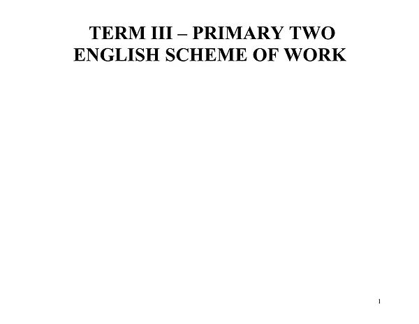 P.2 English Composition & Comprehension Scheme of Work Term Iii