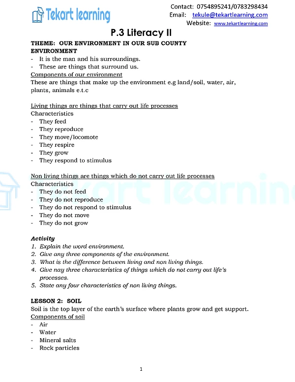 P.3 Science Notes