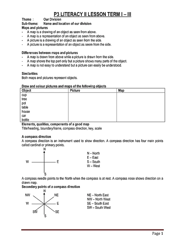 p3 lit1 notes