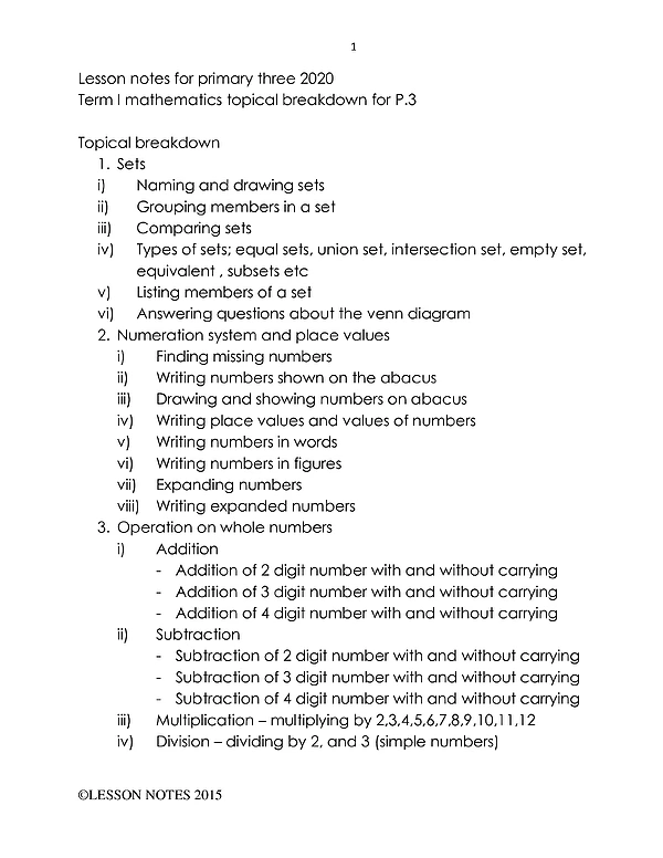 P.3 MTC Notes 1,2,3