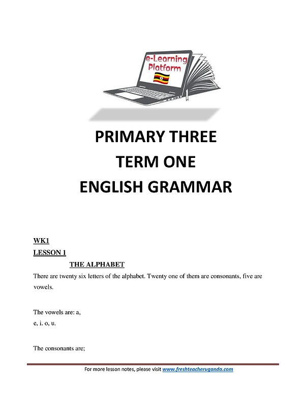 P.3 English Grammar Term One