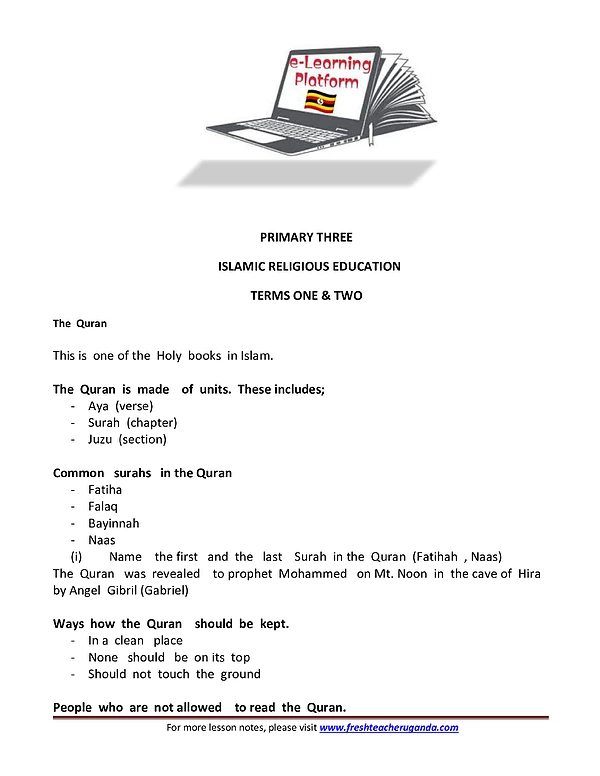 P.3 English Term One