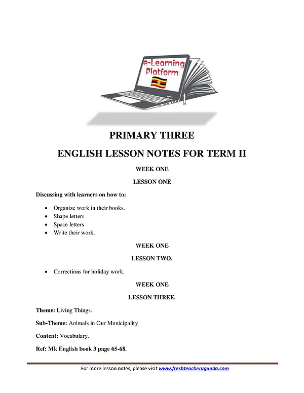 P.3 English Term Two