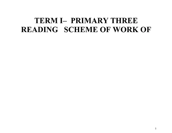 p.3 reading scheme of work term i
