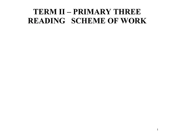p.3 reading scheme of work term ii
