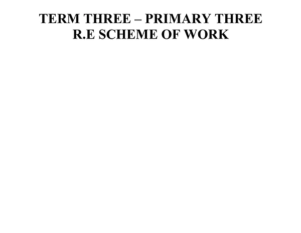 P.3 R.e Scheme of Work Term Iii
