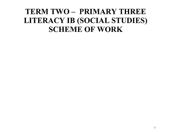 Literacy Ib p.3 Term 2 Schemes of Work