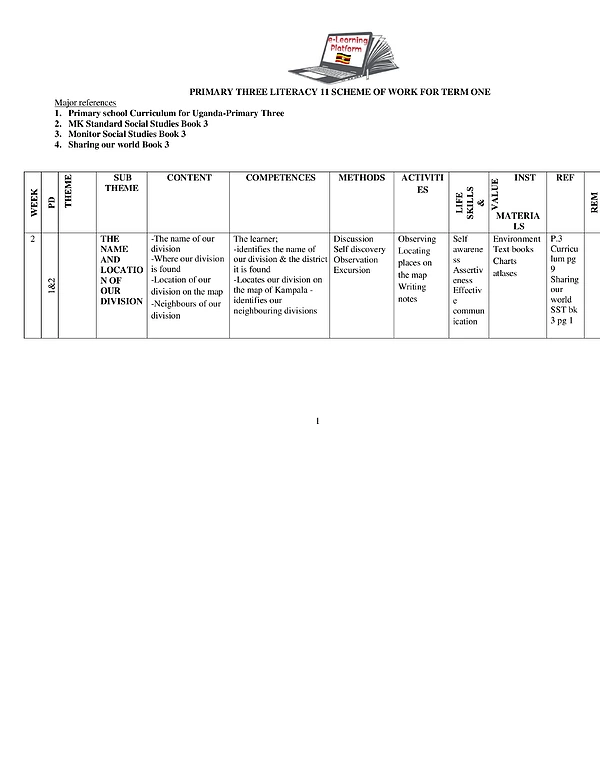 p3 lit2 term 1 scheme - fresh teacher