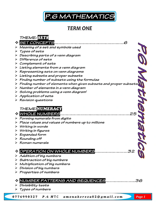 p6 mtc notes
