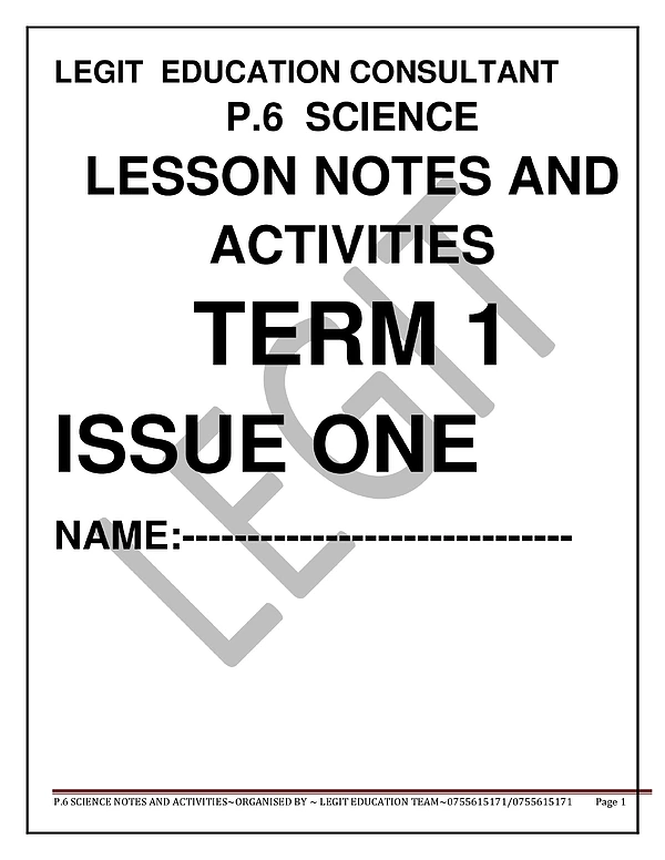 P.6 Legit Science Notes