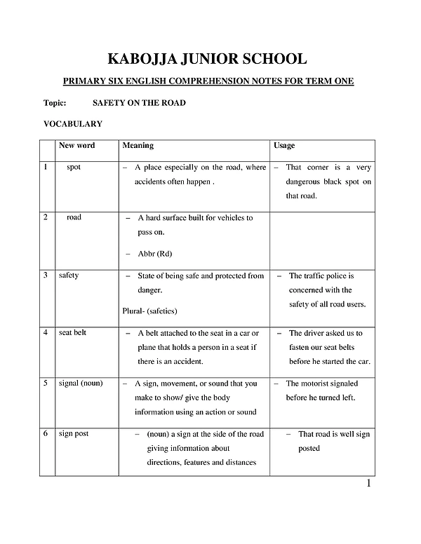 Compre Term I Notes