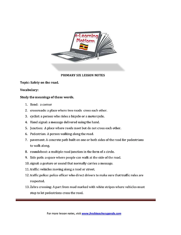 english p.6 term one