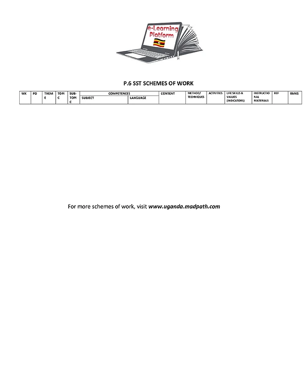 P6 SST Schemes of Work