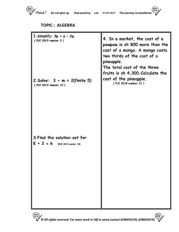 Algebra