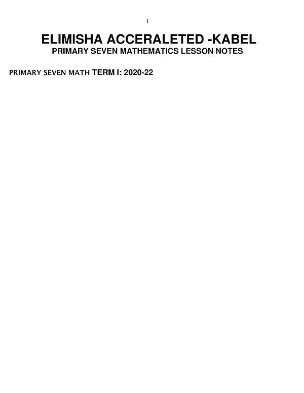 math p.7 lesson notes