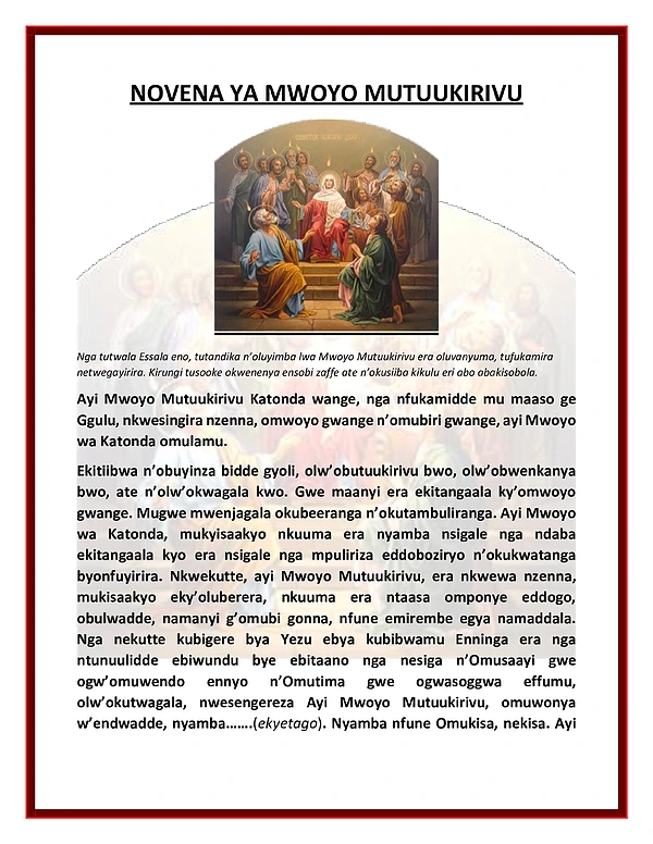Novena Ya Mwoyo Mutuukirivu