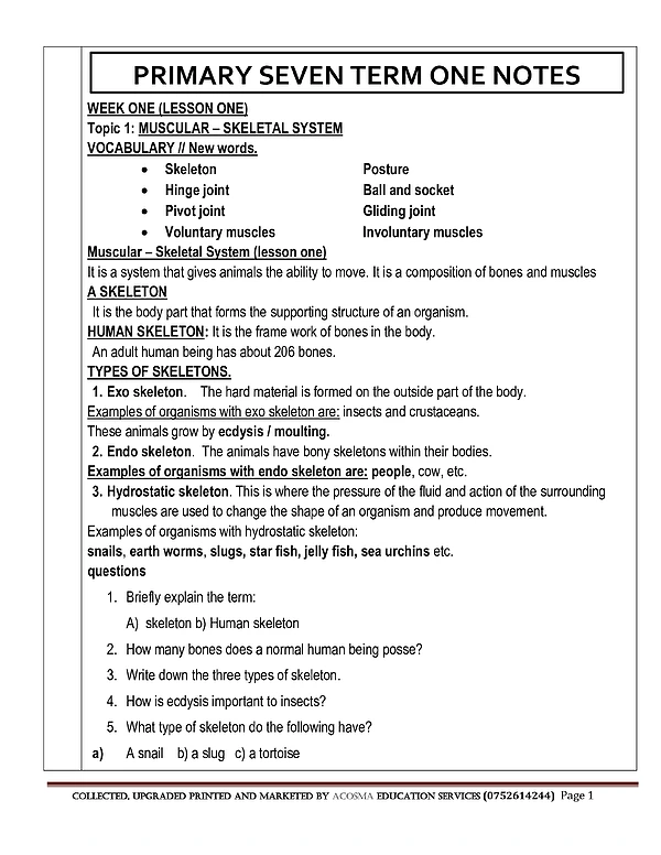 Primary Seven Science