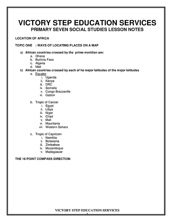 SST p.7 Lesson Notes Victory