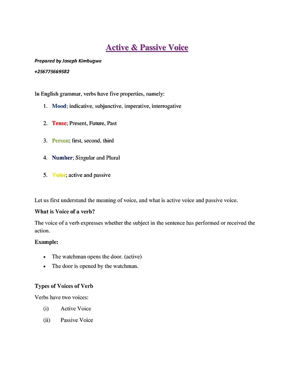 Active Passive Voice