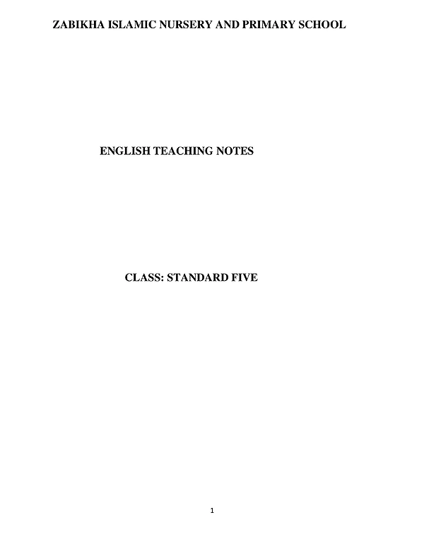 English Notes G V