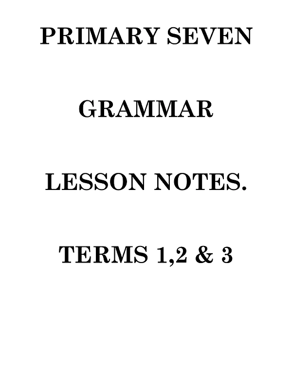 Grammar Lesson Notes