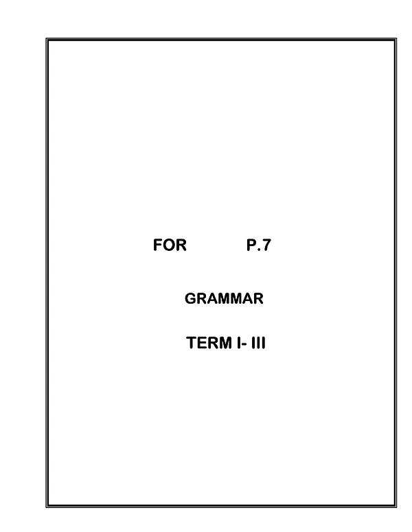 P.7 Grammar Lesson Notes - Fresh Teacher