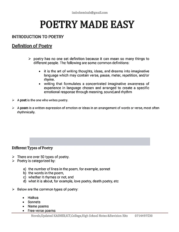 Poetry Made Easy English Updated