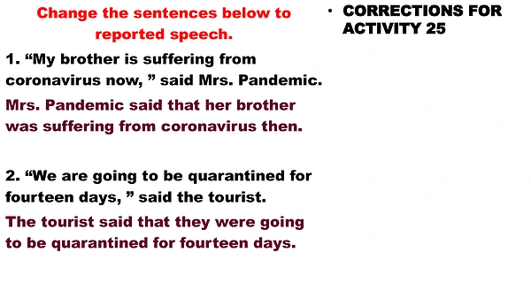 Reported Speech Lesson