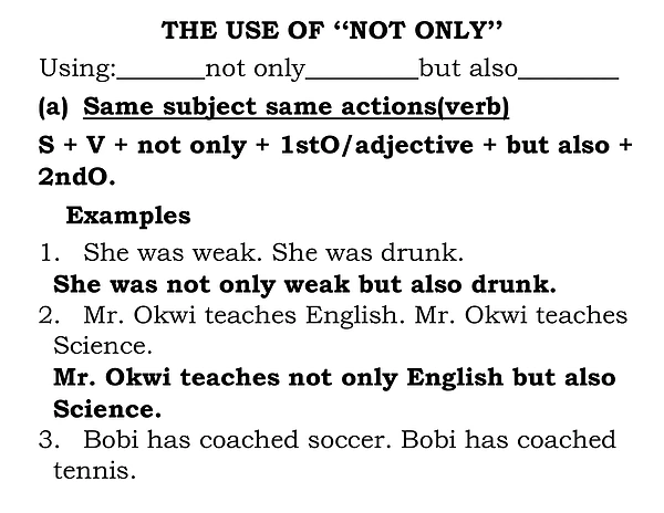The USE of Not Only