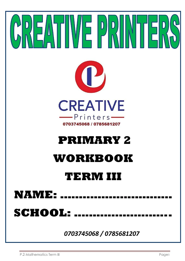 p2 term 3 mathematics work book creative printers-