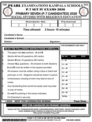pearl p7 pre ple 2026 set 4 sst with re paper