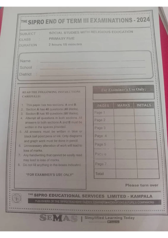 P5 SST End of Term 3