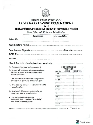 hillside pre ple 2026 set 3 all subjects (full set)
