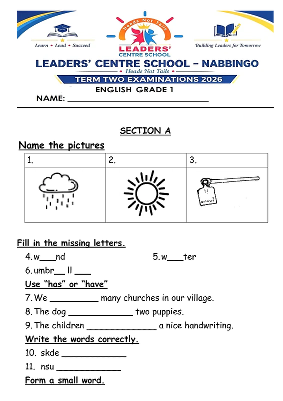 p1 eng end of term two leaders center