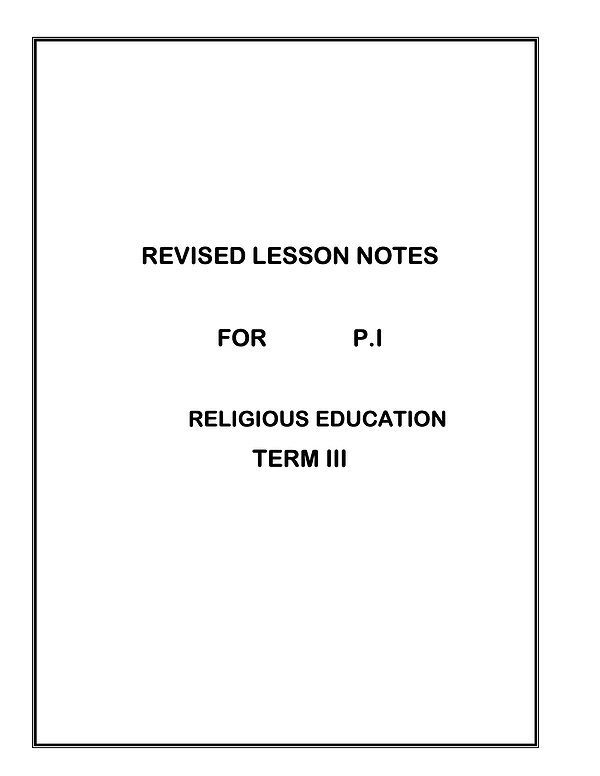p.i r.e lesson notes term iii