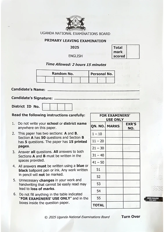 english p.l.e 2025