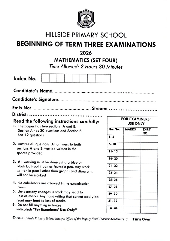 hillside pre ple 2026 set 4 full set all subjects