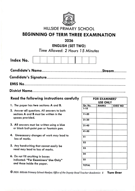 hillside pre ple 2026 set 2 full set all subjects
