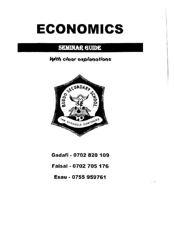 economics seminar guide - buddo sss