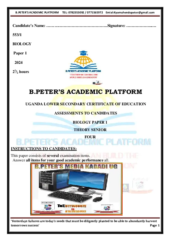 o level (new curriculum) acollection of biology scenarios from b.peter's academic platform