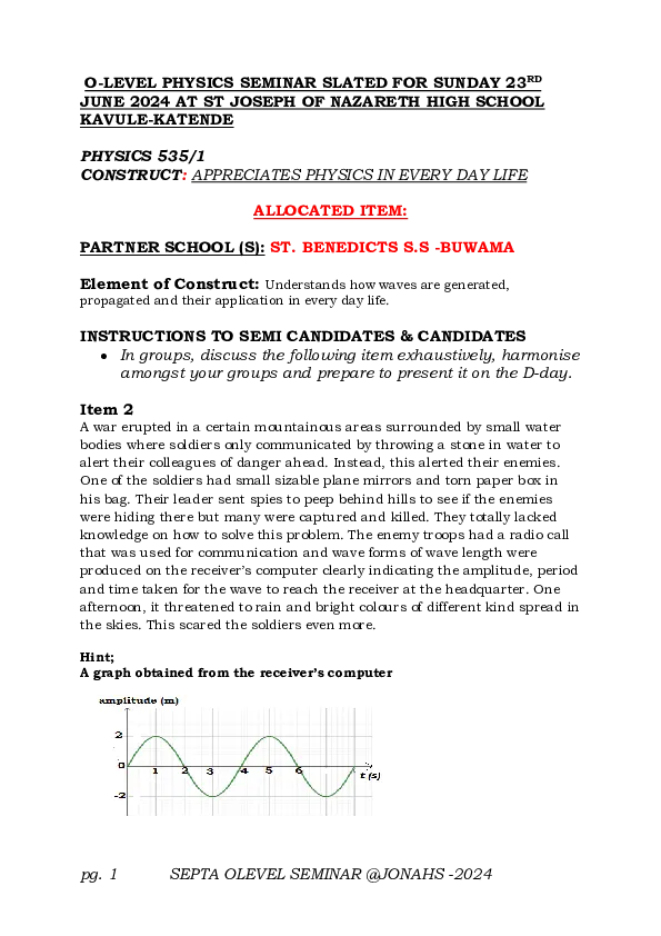 o-level physics seminar (new curriculum)