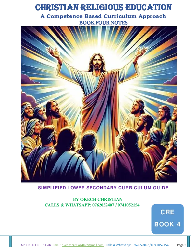 senior four (s.4) cre notes (new competence based curriculum) - oketch christian