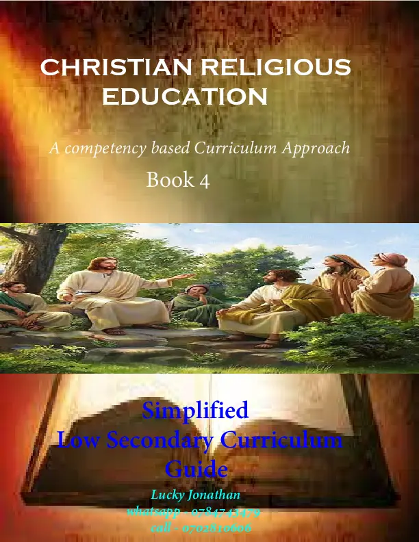 senior four (s4) cre new curriculum simplified guide notes sample - lucky jonathan